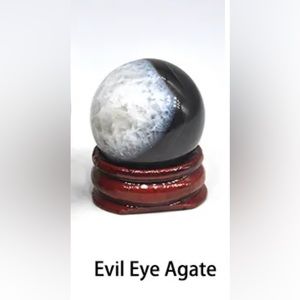 30 mm Evil Eye Agate Sphere with Stand